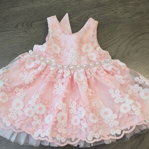 American Princess Blush Floral Dress with Pearls